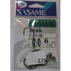 Anzois Sasame Beak nº2/0 F-779 Black Nickel 6 Pcs